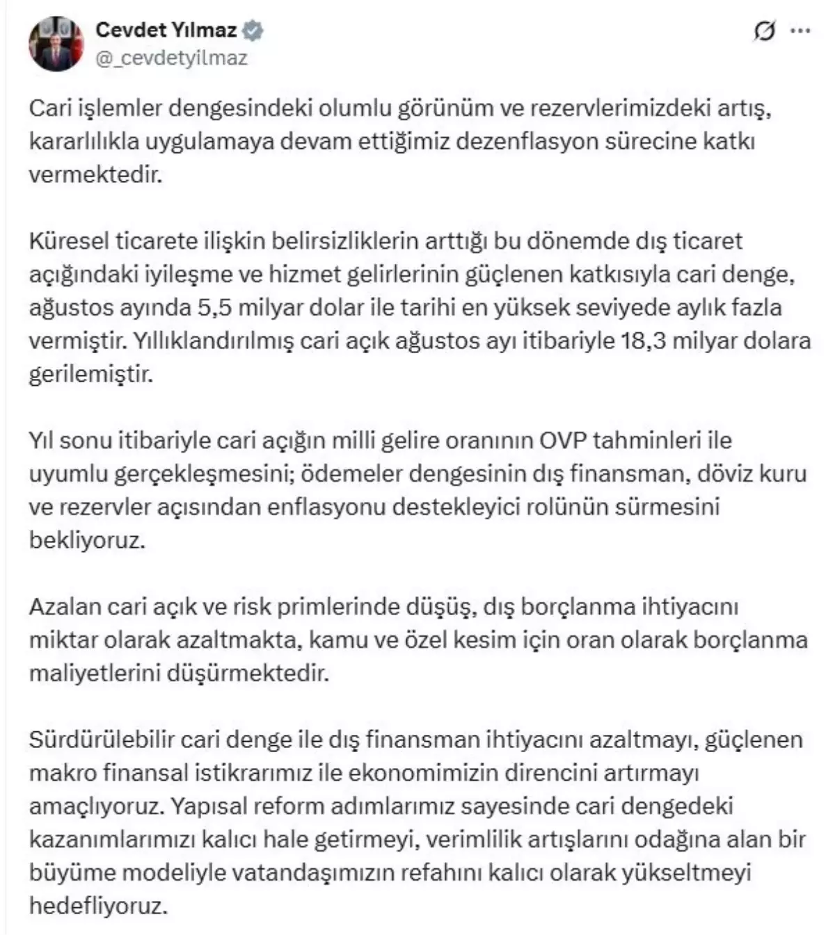 cevdet yilmaz cari islemler dengesindeki olumlu gelismeler surecek WU5IkzfS.jpg